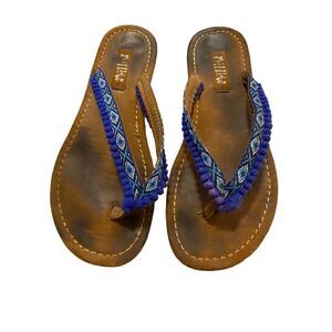 Mad Love Argyle Diamond Flip Flops Sandals Coastal Summer Beach Indie Boho Bohem